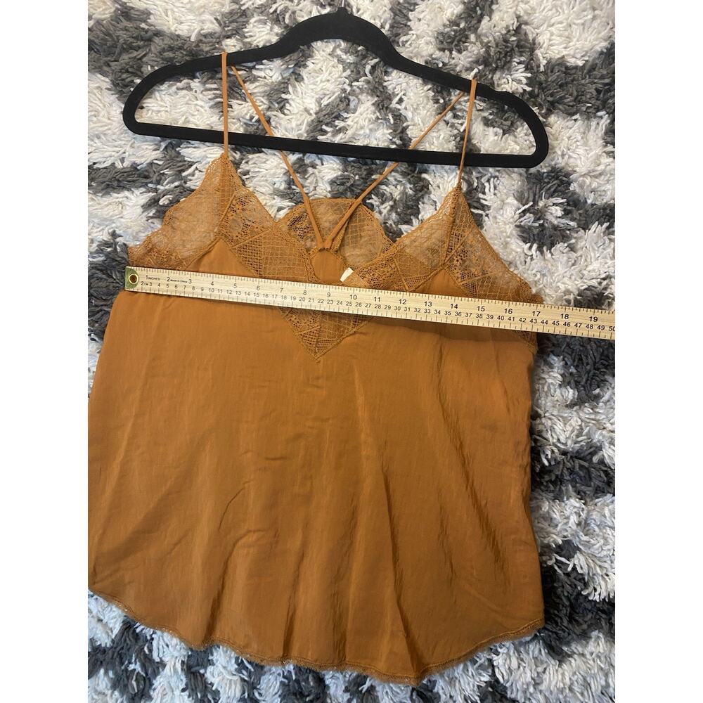 Lovestitch Women's Brown Lace Spaghetti Strap Sleeveless V-Neck Camisole Tank S - Picture 6 of 8